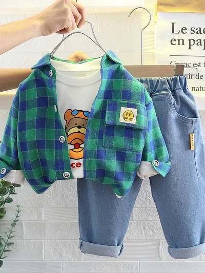 Three-piece set-blue