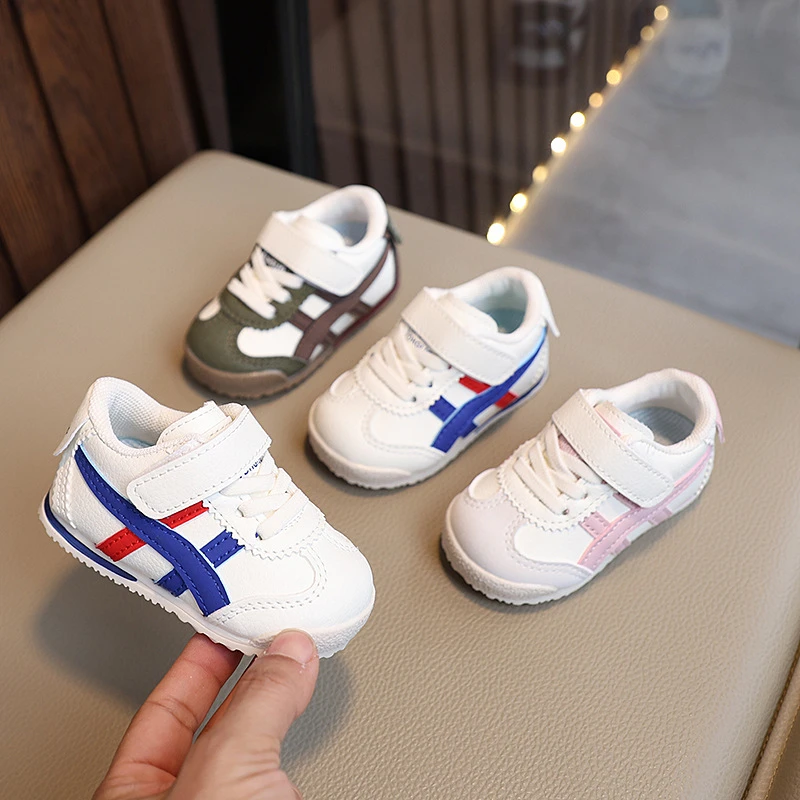 Toddler White Sports Sneakers with Velcro Strap – Ages 1–3