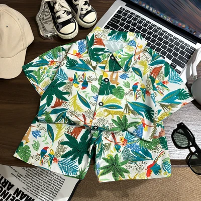 2403 shirt set - parrot tree