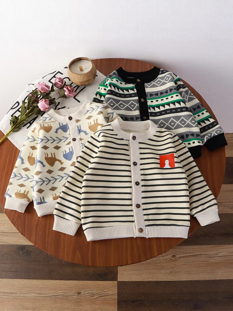 Kids’ Fleece-Lined Cardigan Jacket – Warm Thick Winter Outerwear for Boys & Girls