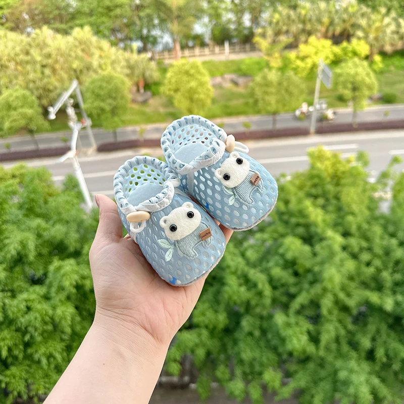 Baby Mesh Sandals – Breathable Cotton Summer Shoes for 0–1 Year Old Babies