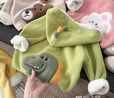 Ollie rong jacket - green dinosaur