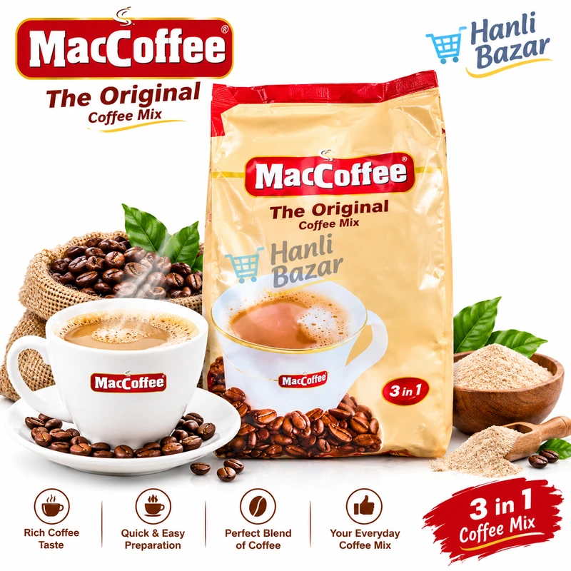 MacCoffee The Original 3-in-1 Coffee Mix 1kg Instant Coffee with Creamer & Sugar Rich & Smooth Taste