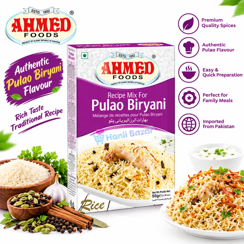 Ahmed Pulao Biryani Recipe Mix 50g Pakistan | Authentic Pulao Masala & Biryani Spice Mix