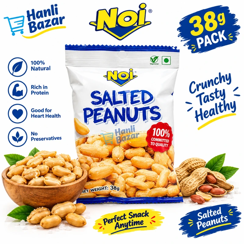 NOI Salted Peanuts 38g | Crunchy & Tasty Salted Peanuts | Ready-to-Eat Snack | Premium Quality