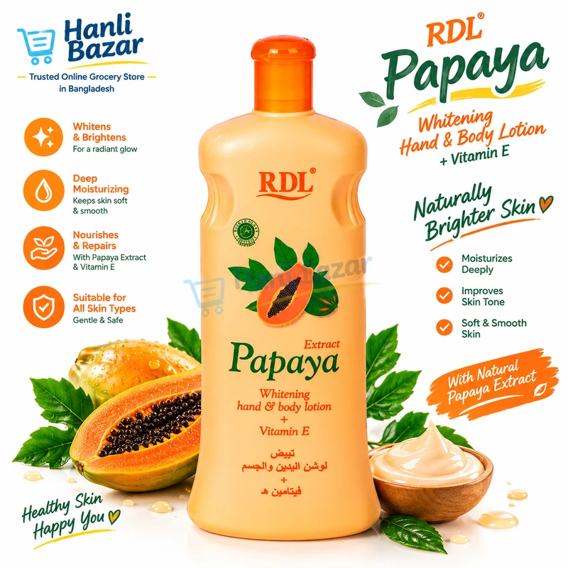 RDL Papaya Extract Whitening Hand & Body Lotion with Vitamin E 600ml