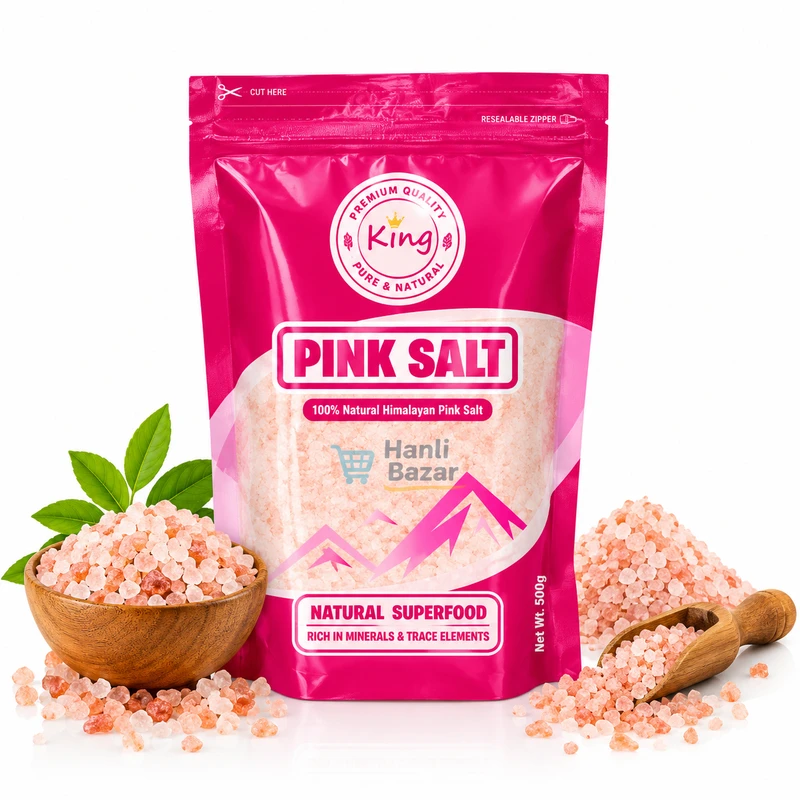 King Pink Salt 500g | 100% Natural Himalayan Pink Salt for Cooking & Seasoning