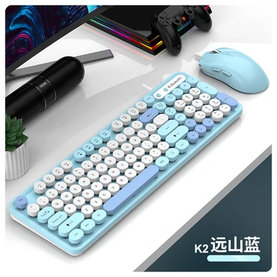 K2 vision blue single keyboard + m3 mouse blue [usb wired connection]