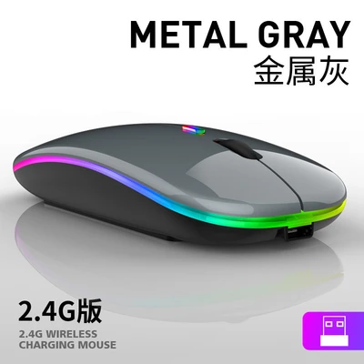 Advanced gray/2.4g wireless version [silent buttons + rechargeable + luminous]