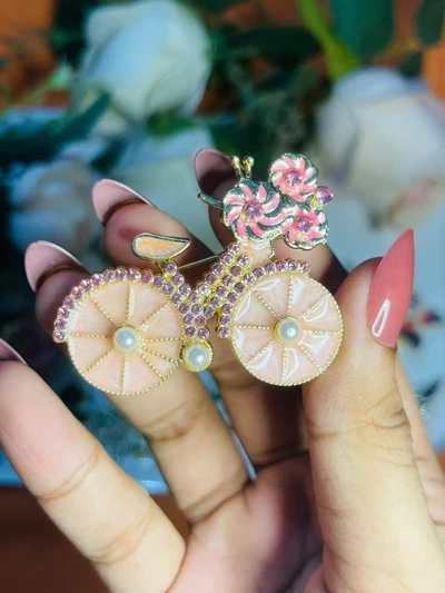 Pink Floral Tricycle Brooch