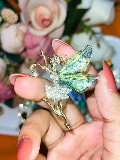 Green Fairy Butterfly Brooch