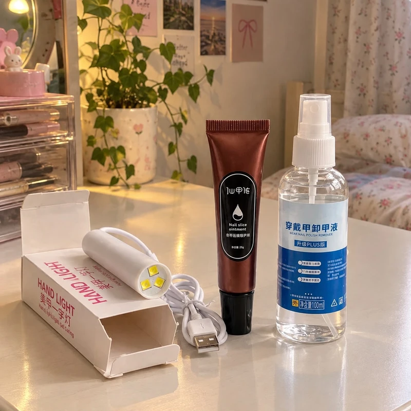 3-in-1 Nail Gel Glue, UV Nail Lamp & Nail Remover Combo