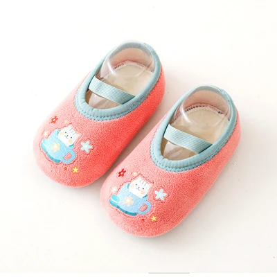 Animal floor shoes-pink cat