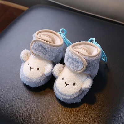 Blue monkey "autumn and winter fleece-lined thick hook and loop HN]