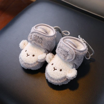 Grey monkey [autumn and winter fleece-lined thickened hook and loop HN]]