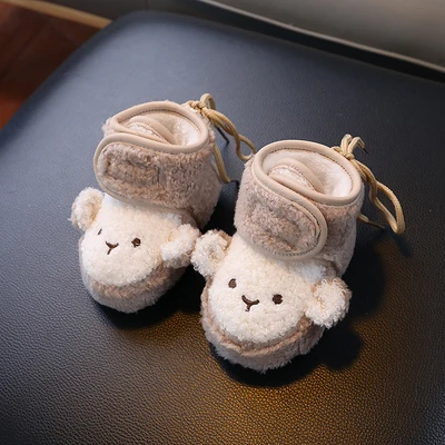 khaki monkey "autumn and winter fleece-lined thick hook and loop HN]