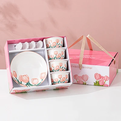 Tulip-4 bowls, 4 spoons, 1 plate [10 sets/box]