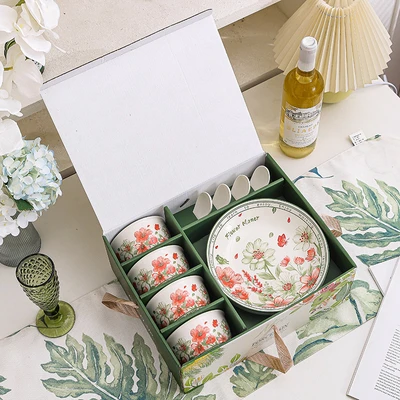 Flowers-4 bowls and 1 plate [10 sets/box]