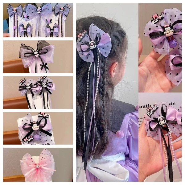 Kuromi Little Cute Hair Accessories Hairpin Princess Bow
