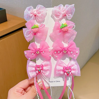 4#Rose red strawberry bear [8-piece set]
