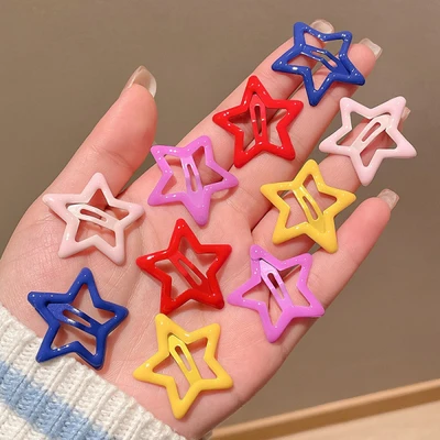 1#Milky white star clip combination