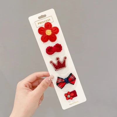 17#Small flower bow 5-piece set