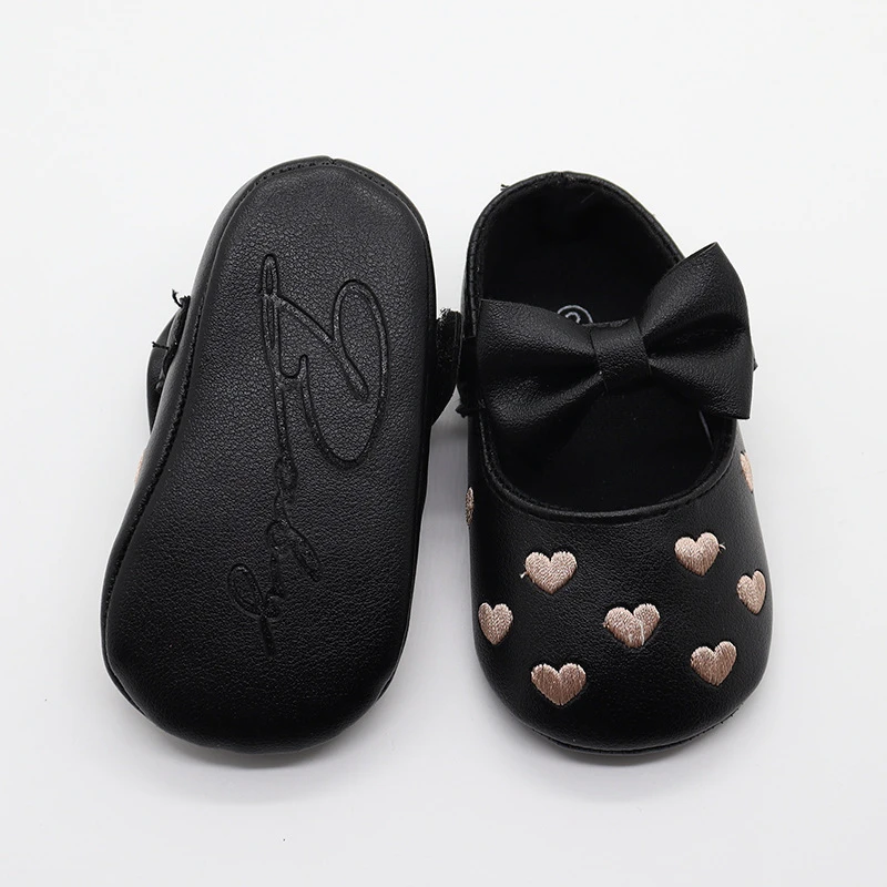 Butterfly heart-shaped Princess soft Bottom shoes Artificial Leather