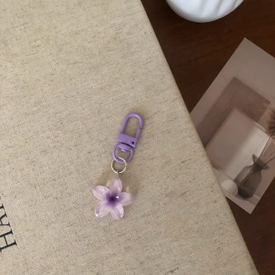 Color transparent daisy key chain [purple]]