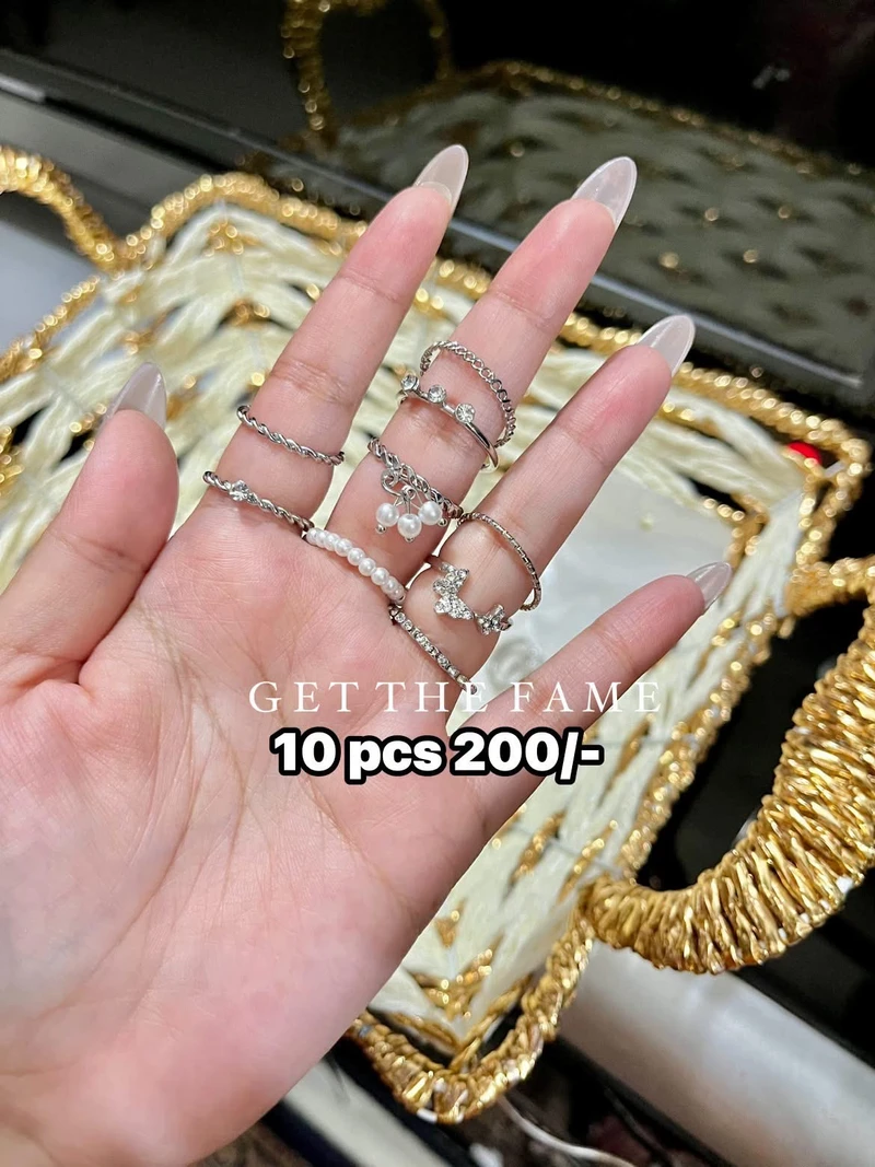10 pcs Silver Rings Set ✨💍