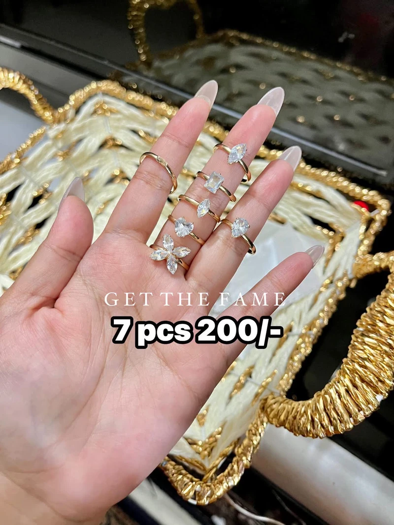 7 pcs Diamond Cut Rings Set ✨💍