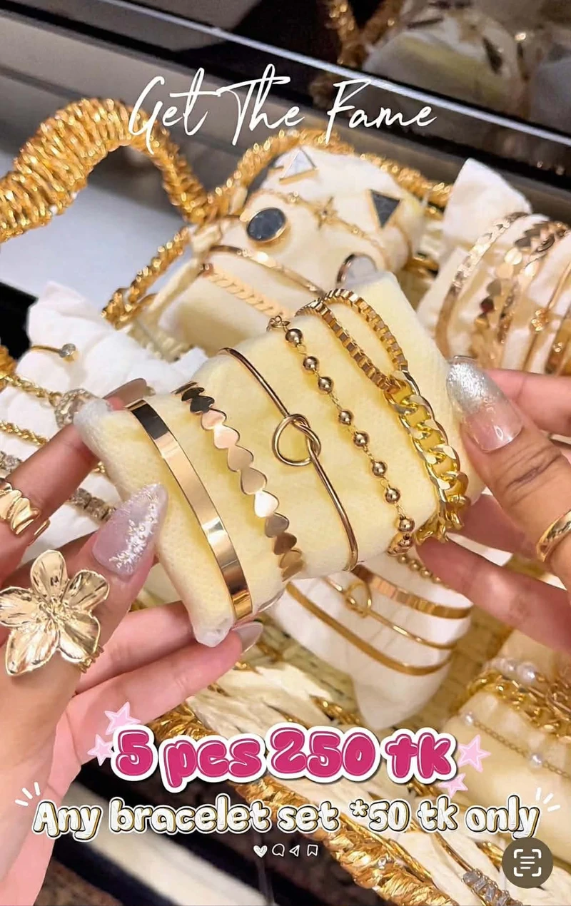 5 pcs Mixed Design Bracelet Set ✨