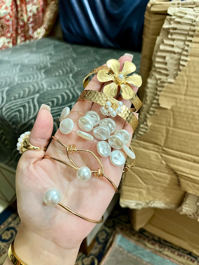 5 pcs Big Size Pearl Cuff Bracelet ✨