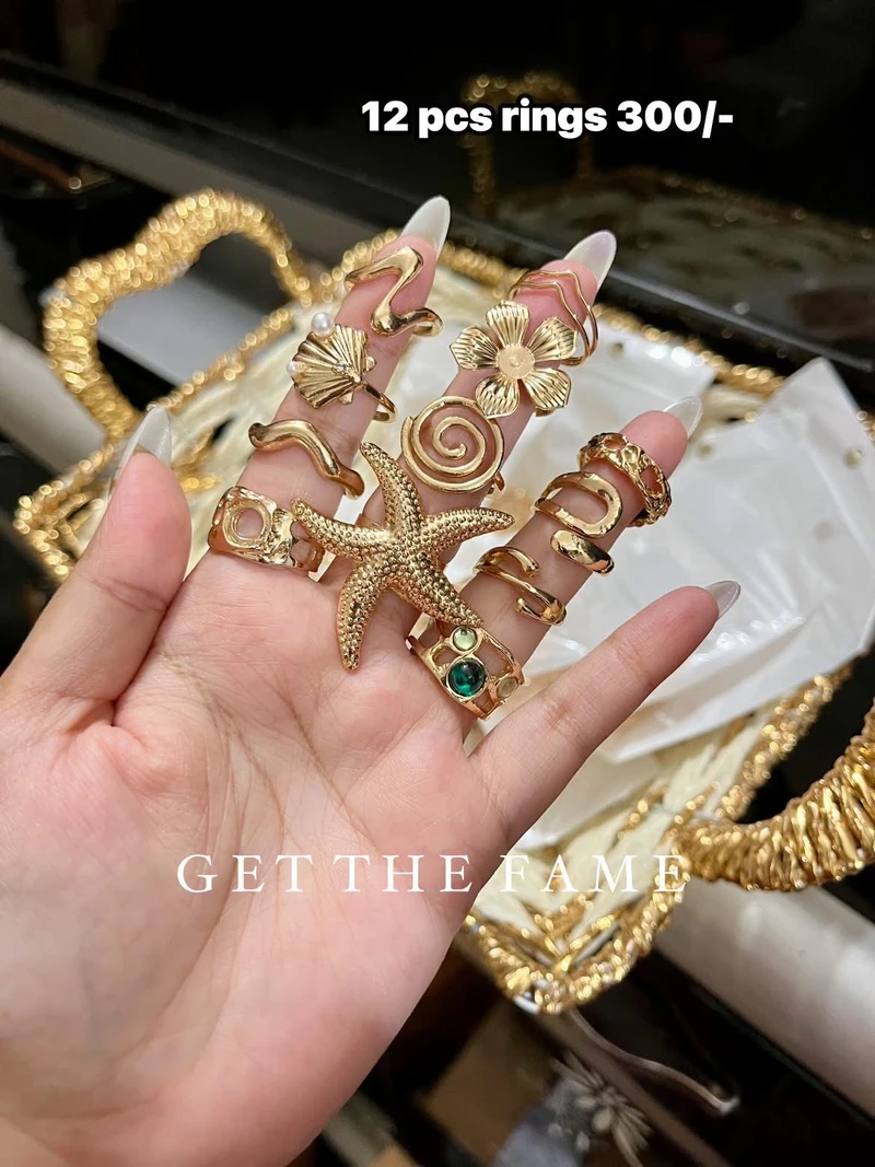 Best Seller 12 pcs Big Size Adjustable Ring Set✨💍