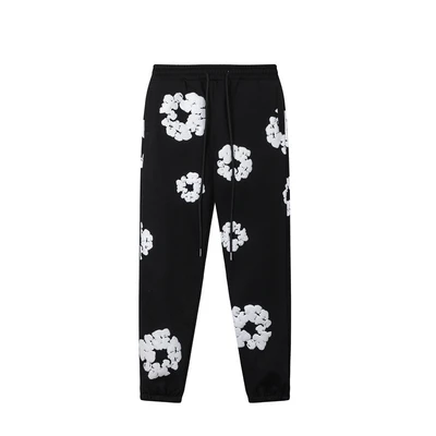 Trousers black and white print