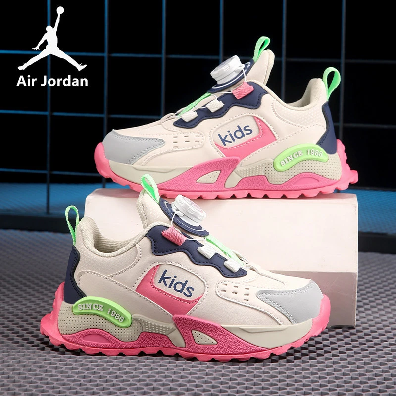 Jordan Girls' Sports Shoes New Winter Popular Soft-Soled Kidsren's Dad Shoes Boys' Lightweight Warm Running Shoes