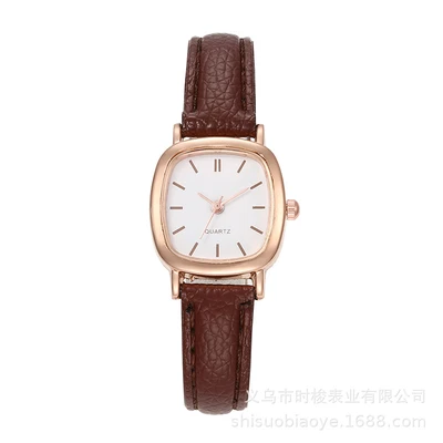 Rose Gold White Face Brown Band