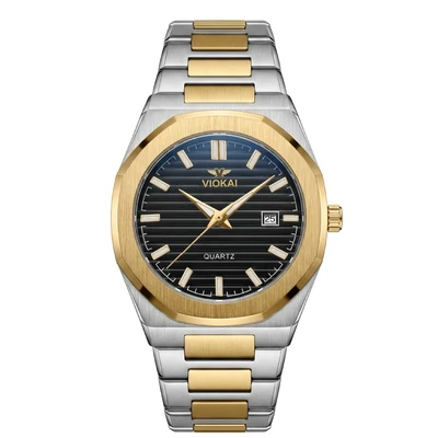 Gold-tone black dial