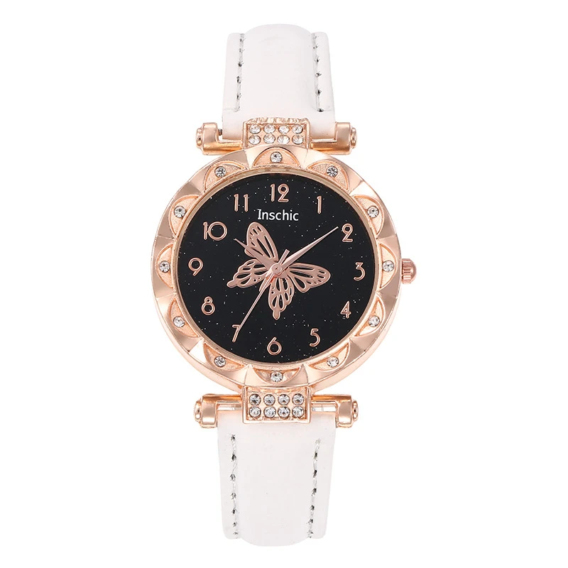 2023 New TikTok Popular Women's Watch Fashion Personalized Simple Quartz Wrist Watch Butterfly Digital Belt Watch