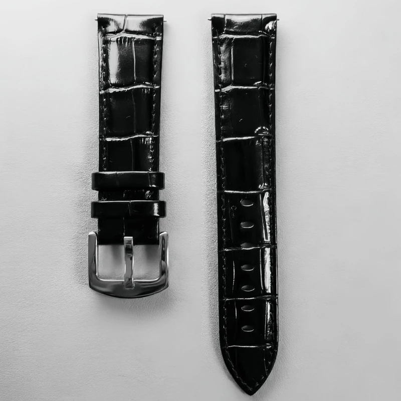 Genuine leather pin buckle strap, ultra-comfortable and barely noticeable, suitable for various watches, buckle diameter 22mm