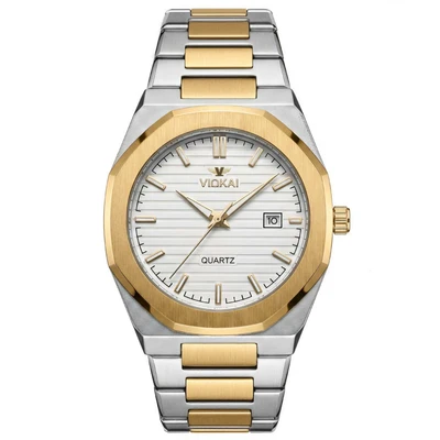 Golden dial with white markings