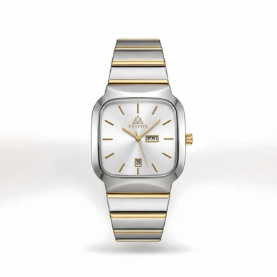 Golden dial with white markings
