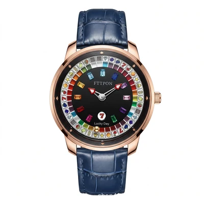 Rose gold blue ribbon