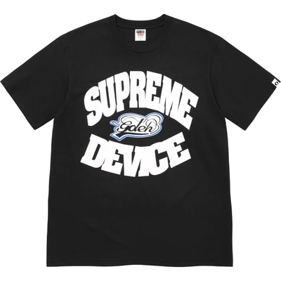 Supreme goodenough joint model chest logo printingplaid short-sleeved t-shirt, same style for men and women, black