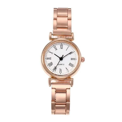 Rose gold white dial roman numerals