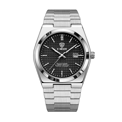 Silver shell black surface