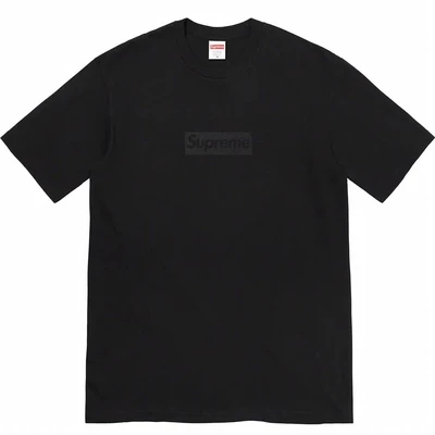 Supreme ss23 spring and summer series same color box logo printing short sleeve t-shirt men and women same style black