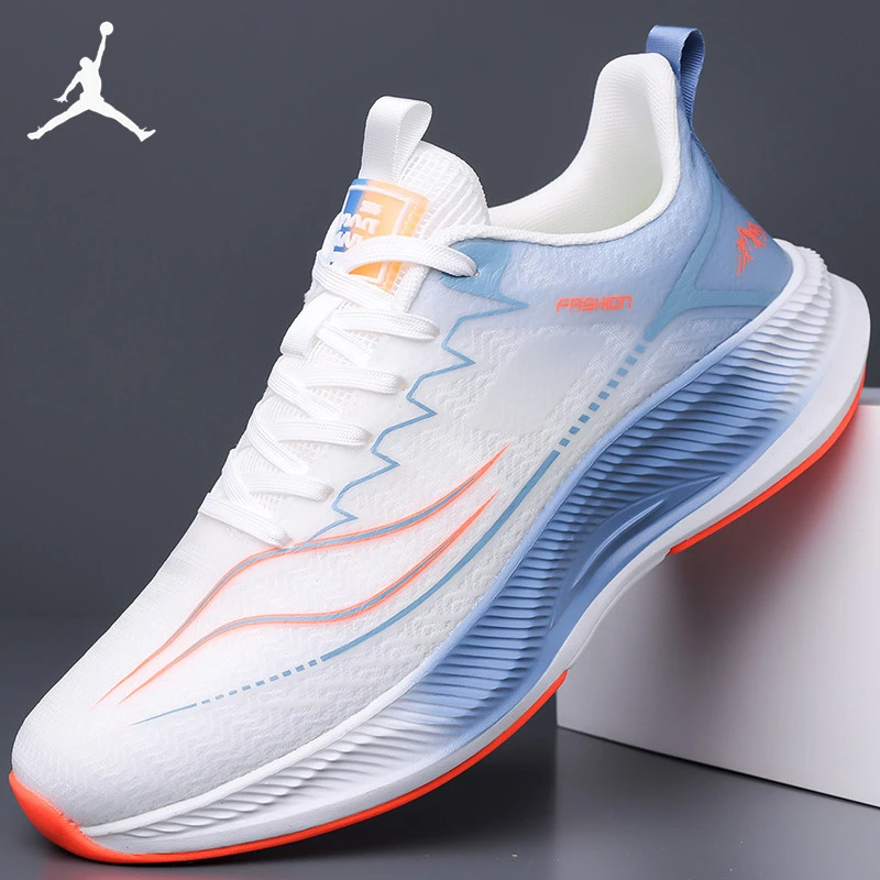 Jordan Sports Shoes for Men, Autumn and Winter Leather Warm Running Shoes, Lightweight Soft-Soled Shock-Absorbing Casual Dad Running Shoes, Non-Slip
