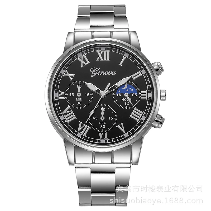 Foreign Trade Cross-Border Hot Selling Business Men's Watch Casual Men's Belt Watch Three-Eye Casual Versatile Quartz Watch