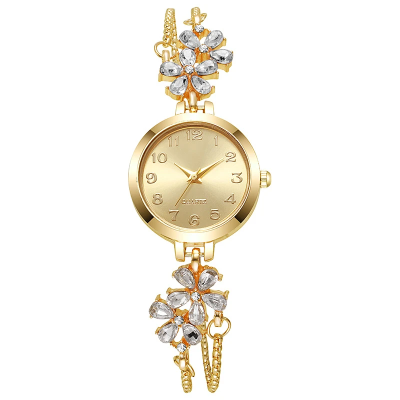 2026 New Model High-End Floral Design Diamond-Encrusted Women's Watch, Niche Luxury, High Aesthetic Value, Drawstring Bracelet Watch