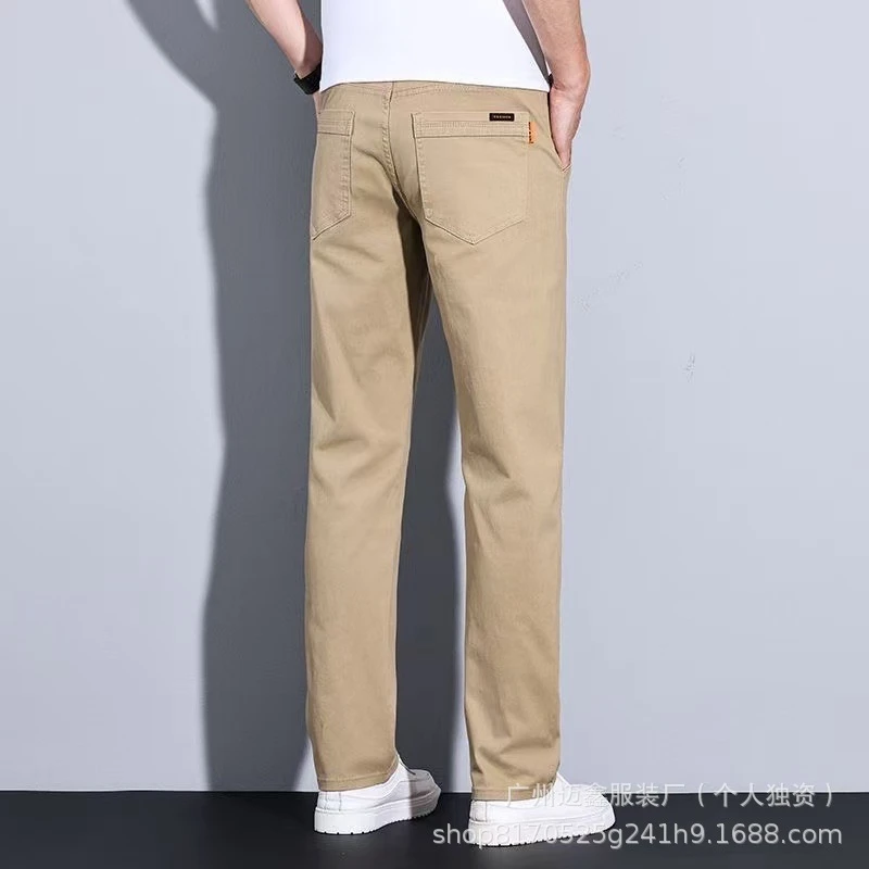 2025 Spring/Summer Business Straight Casual Pants Men's Stretch Versatile Trendy Long Trousers Men's Clothing Cross-Border Wholesale
